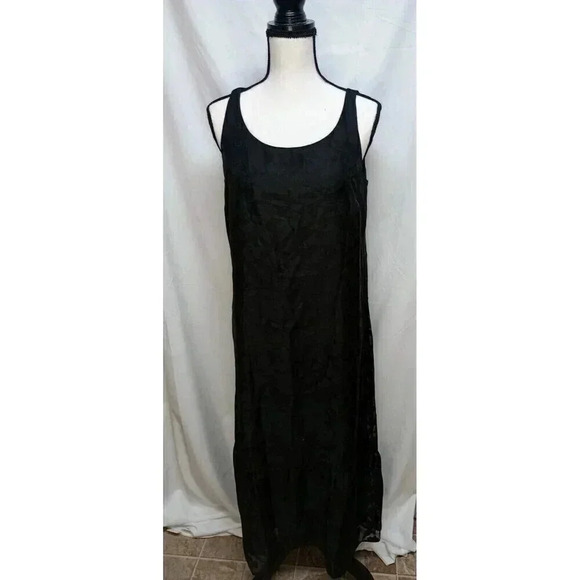 J.Jill Black Dress Floral Sheer Overlay Sleeveless Size Small NWT